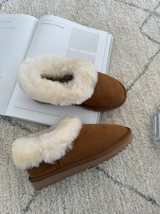 Ozwaer Ugg Slippers Avery Unisex Premium Sheepskin Slippers Suede ob666