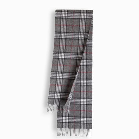 Ozwear 100% Wool Scarf Grey Check ws115