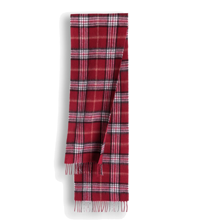 Ozwear 100% Wool Scarf Red Check ws116