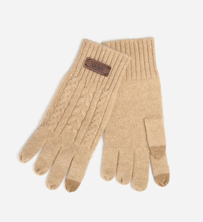 Ozwear Ugg Cable Knit Pure Cashmere Touch Screen Gloves ozc003