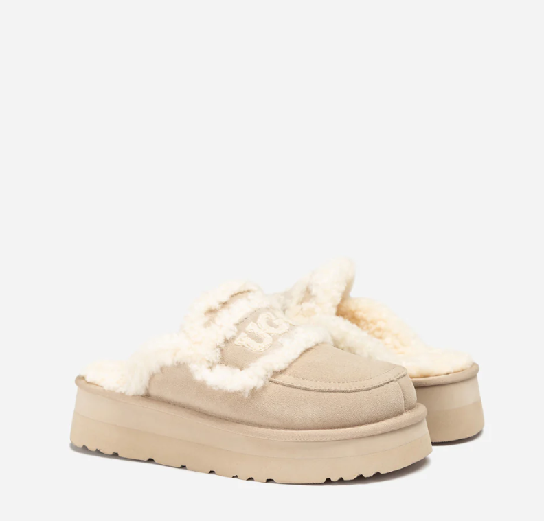 【新品】Ozwear UGG もこもこ　ローファー　厚底 Ozwear Ugg Violet Shearling Platform Slipper ob938p – The UGG Center