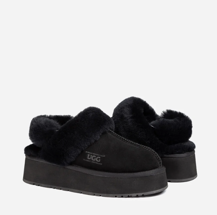 Ozwear Ugg Platform Slipper (Elastic Logo & Wool Strap) 4.5cm (Detachable Feature)(Water Resistant) ob724pd