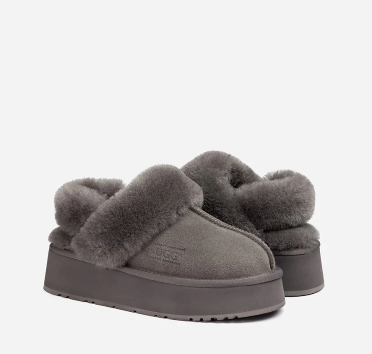 Ozwear Ugg Platform Slipper (Elastic Logo & Wool Strap) 4.5cm (Detachable Feature)(Water Resistant) ob724pd