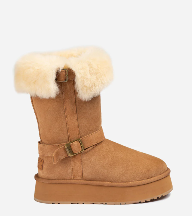 Ozwear Ugg Classic Platform Buckle Long Boots (4.5cm) (Water Resistant) ob847