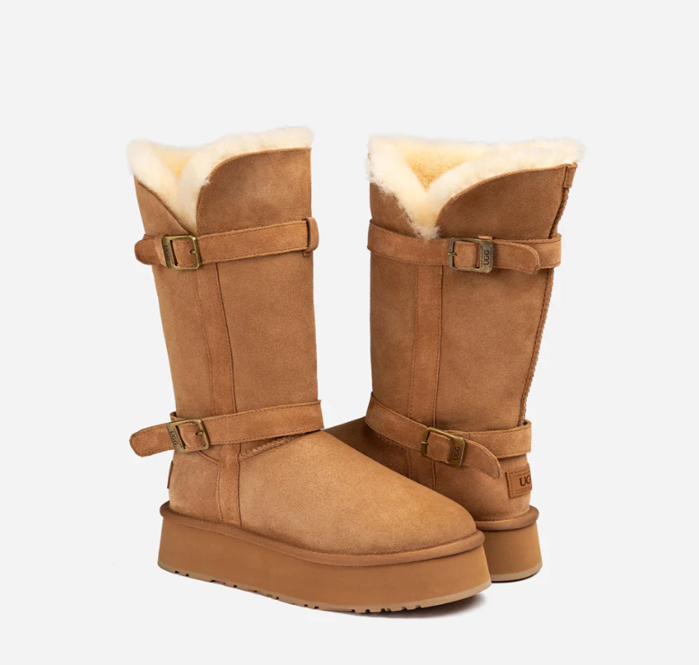 Ozwear Ugg Classic Platform Buckle Long Boots (4.5cm) (Water Resistant) ob847