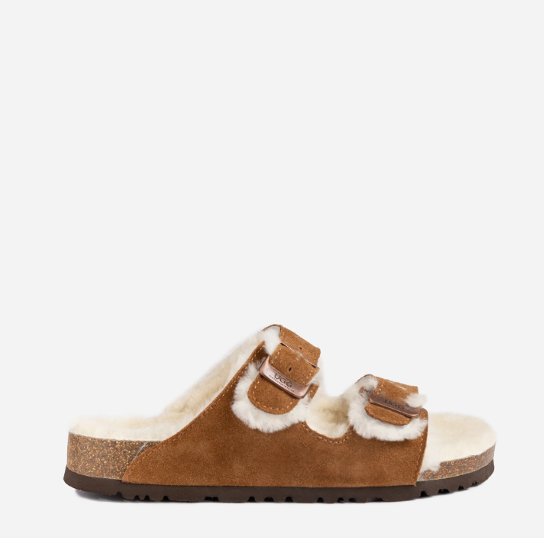 Ozwear UGG Aussie Shearling Buckled Sandals ob753
