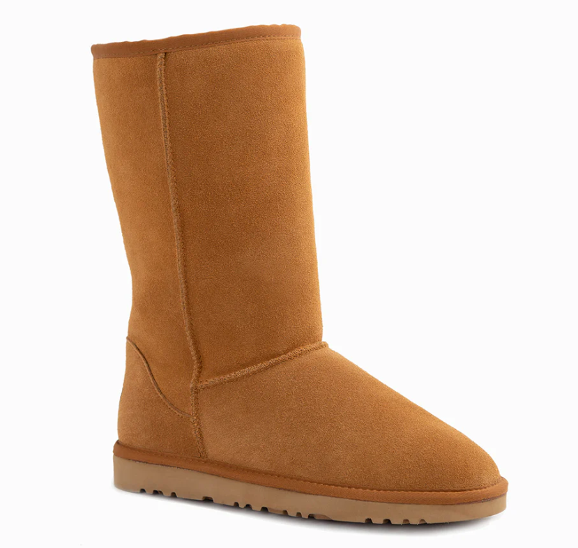 Ozwear Ugg Boots Genuine Australian Sheepskin Unisex Long Classic Suede (Unisex Cow Suede) ob721