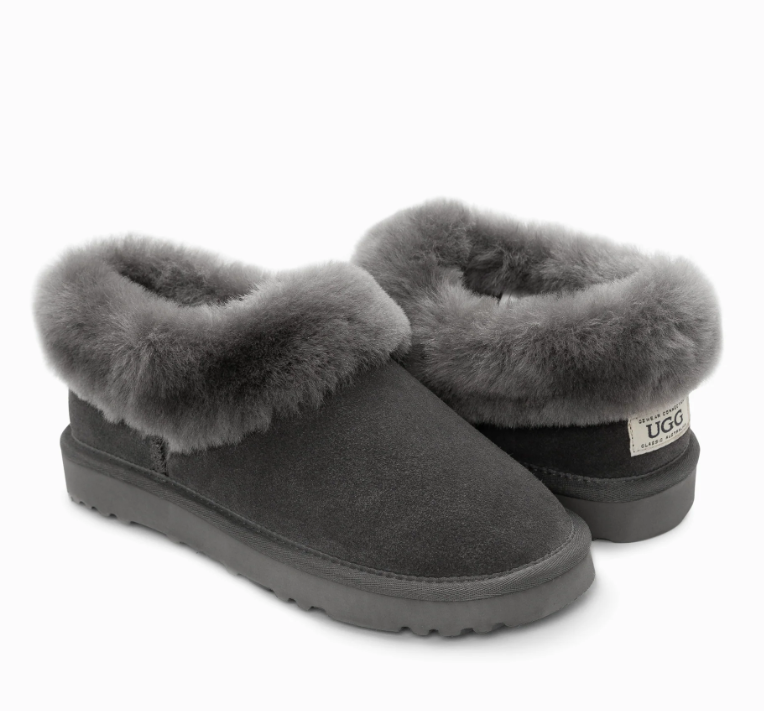 Ozwaer Ugg Slippers Avery Unisex Premium Sheepskin Slippers Suede ob666