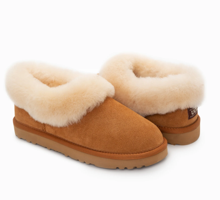 Ozwaer Ugg Slippers Avery Unisex Premium Sheepskin Slippers Suede ob666