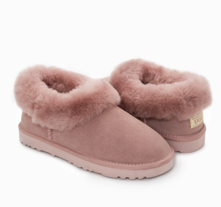 Ozwaer Ugg Slippers Avery Unisex Premium Sheepskin Slippers Suede ob666