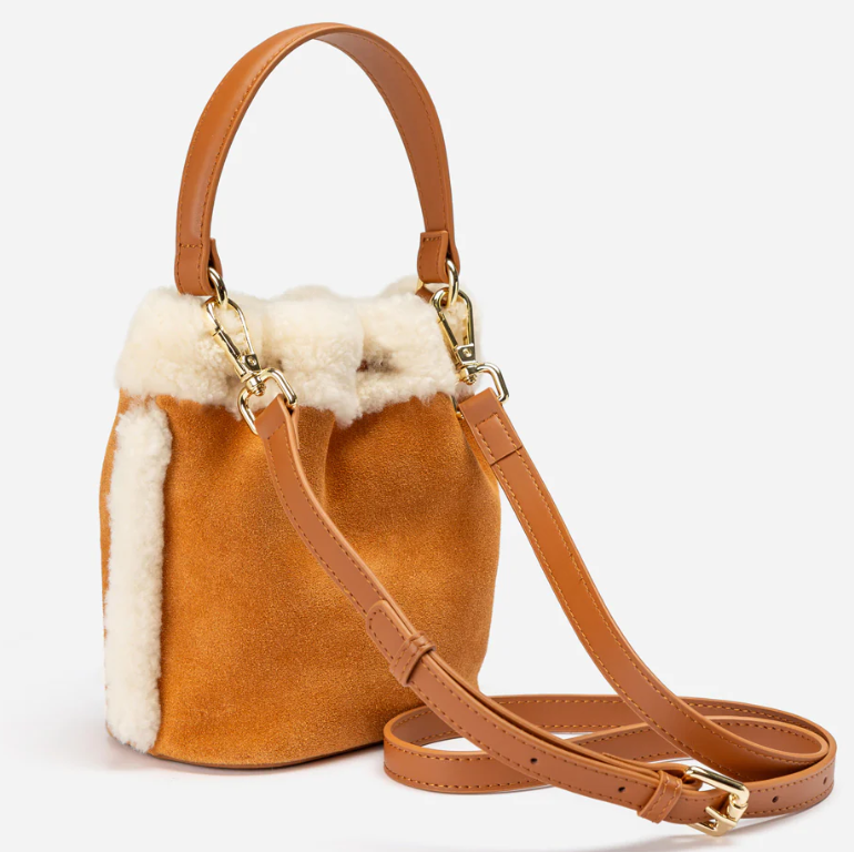 Ozwear Ugg Shearling Logo Mini Bucket Bag ozb016